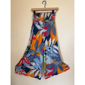 Goa Beachwear by Japna Tropical Floral Palazzo Pants XS Boho Resortwear